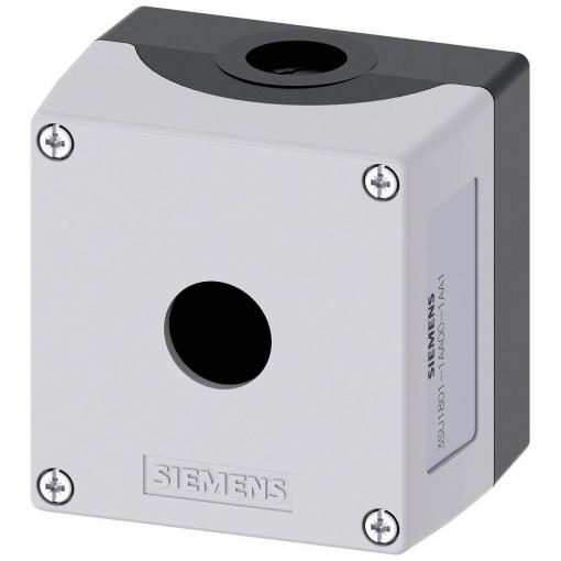 Siemens 3SU1801-1AA00-1AA1 3SU18011AA001AA1 skříňka pro čelní upevnění , čtvercový tvar (d x š x v) 68 x 85 x 85 mm šedá 1 ks