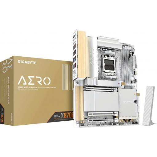 Gigabyte X870E AERO X3D WOOD Základní deska Socket (PC) AMD AM5 Tvarový faktor ATX Čipová sada základní desky AMD® X870E