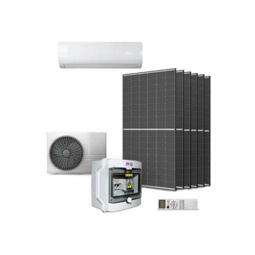 Sada klimatizace GETI GKH12K 3,5kW hybridní, 6x panel 450W, DC rozvaděč
