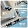 AXAGON HUE-STA USB Hub 4 porty USB-C®, USB-A 5 GBit/s šedá