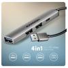 AXAGON HUE-STA USB Hub 4 porty USB-C®, USB-A 5 GBit/s šedá