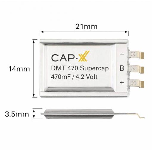 CAP-XX DMT334R2S474M3DTA0 Superkondenzátor (Super Cap) 470 mF 4.2 V 1 ks Box