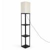 Stojící lampa ZD178 s policemi, černá, E27, 160 cm