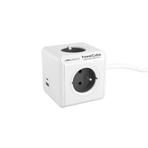 POWERCUBE Extended USB A+C FR Grey 1,5m