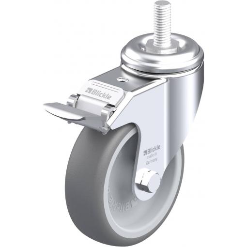 Blickle 611111 LKRA-TPA 101G-FI-GS12 Otočné kolečko s brzdou Ø kola: 100 mm nosnost (max.): 110 kg 1 ks
