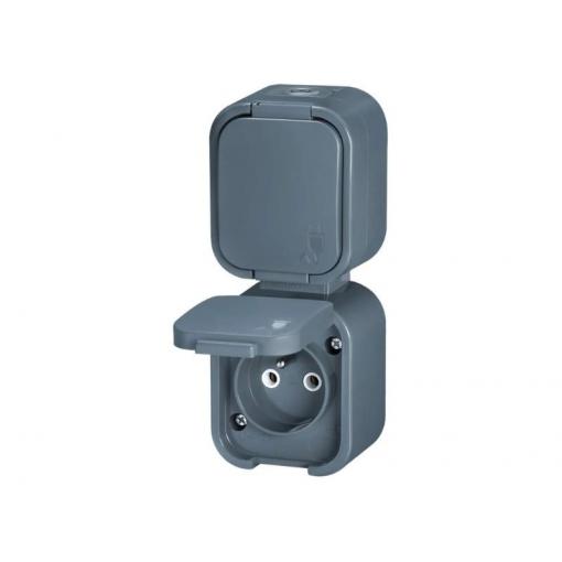 Zásuvka dvojnásobná ABEX NT-6B2/P šedá