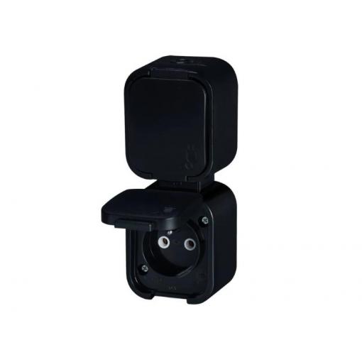 Zásuvka jednonásobná ABEX NT-6B2/P černá