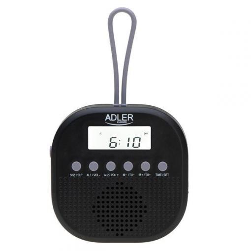 Voděodolné rádio AD 1912 Adler, FM, budík, IPX4
