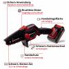 Einhell GE-PS 18/15 Li BL Kit Akku-Astkettensäge akumulátor Aku řetězová pila + akumulátor, vč. nabíječky, měkká rukojeť 18 V délka čepele 158 mm