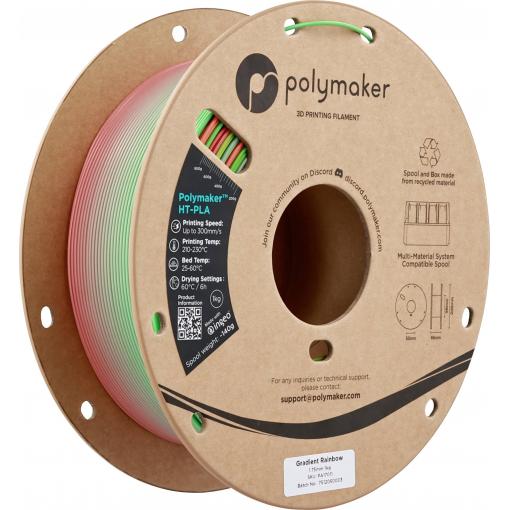 Polymaker PA17011 HT-PLA vlákno pro 3D tiskárny PLA plast, HT PLA Odolnost vůči vysokým teplotám, Filament pro vysokorychlostní 3D tisk 1.75 mm 1000 g Gradient