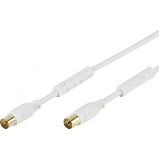 Vivanco antény, SAT kabel [1x koaxiální zástrčka - 1x koaxiální zástrčka] 10 m 100 dB pozlacené kontakty bílá