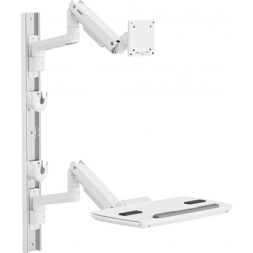 SpeaKa Professional SP-MM-961 držák na zeď pro monitor 1 Displej: (s) 43,2 cm (17) - 124,5 cm (49) bílá nastavitelná výška, nakláněcí, naklápěcí, odkládací