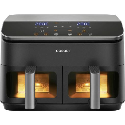 Cosori Doppel-Heißluftfritteuse CAF-R901-AEU horkovzdušná fritéza 8.5 l 1,75 kW funkce grilování černá, stříbrná