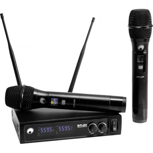 ruční sada bezdrátového mikrofonu Omnitronic UHF E-FLEX 2 Druh přenosu:bezdrátový kovový kryt