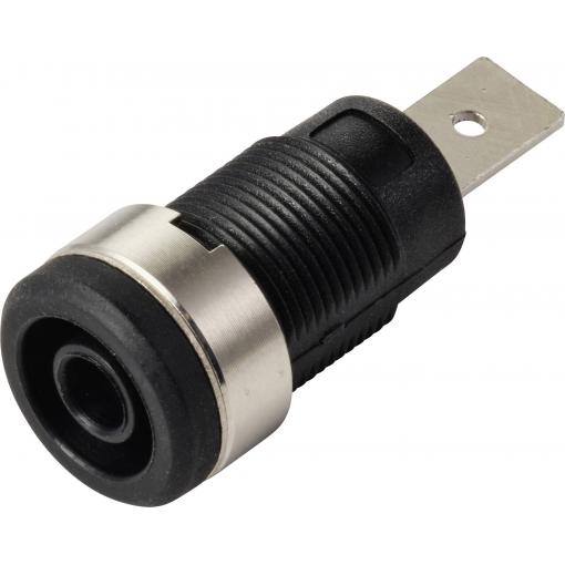 TRU COMPONENTS MP-32 schwarz bezpečnostní vestavná zásuvka 4 mm zásuvka, rovná Ø pin: 4 mm černá 1 ks Bulk