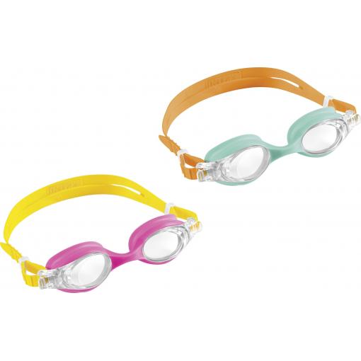 Intex „Kids Goggles“ nabízí dětem od 3 do 8 let jasný výhled při plavání – s UV ochranou, ochranou proti zamlžení a měkkým silikonovým poletím.