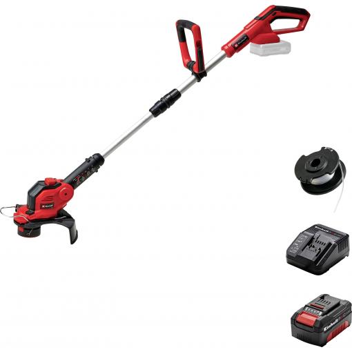 Einhell GE-CT 18/28 Li Set akumulátor Akumulátorová strunová sekačka + akumulátor, nastavitelná řídítka, vč. nabíječky, s příslušenstvím, měkká rukojeť 18 V