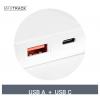 Maxtrack MQ4L cestovní nabíječka, Rychlonabíječka, GaN, USB A, USB-C®, 45 W, Rychlé nabíjení