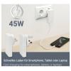 Maxtrack MQ4L cestovní nabíječka, Rychlonabíječka, GaN, USB A, USB-C®, 45 W, Rychlé nabíjení