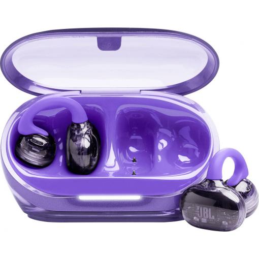 JBL Soundgear Clips TWS otevřená sluchátka Bluetooth®, Bez kabelu stereo nachová headset, odolné vůči potu, dotykové ovládání