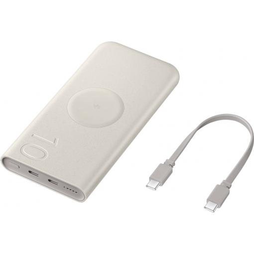 Samsung EB-U2510XUEGEU powerbanka Li-Ion, 5000 mAh, Bezdrátové nabíjení Qi, USB-C®, béžová, Indikátor stavu
