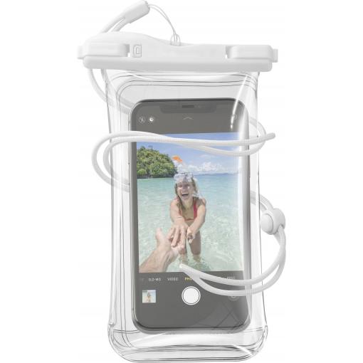 Cellularline pouzdro s okénkem Universal Universal transparentní, bílá S poutkem na ruku, S poutkem pro zavěšení, vodotěsný FINECGALS25T
