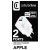 Cellularline USB nabíječka, Rychlonabíječka, USB Power Delivery (USB-PD) , USB A, USB-C®, 20 W, Dodávka energie, bílá