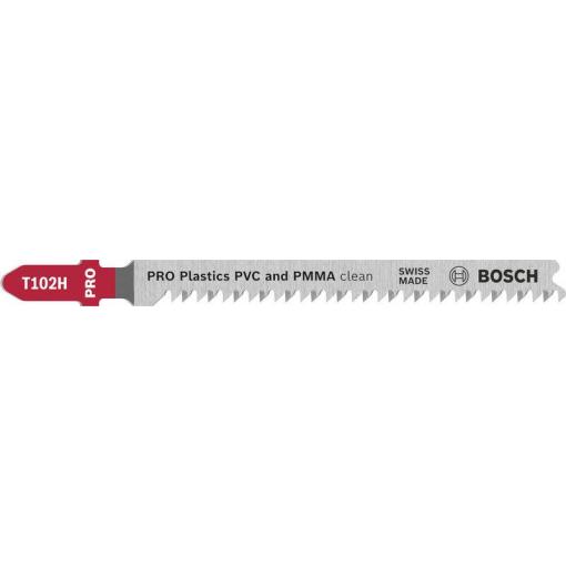 Bosch Accessories 2608667049 List přímočaré pily PRO Plastics PVC clean T102H, 100 mm, 2dílná 2 ks