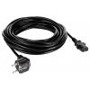 Akyga napájecí kabel [1x zástrčka s ochranným kontaktem - 1x IEC C13 zásuvka 10 A] 10 m černá
