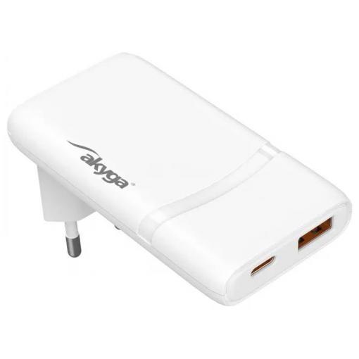 Akyga USB nabíječka, USB-C®, USB A, 65 W, bílá