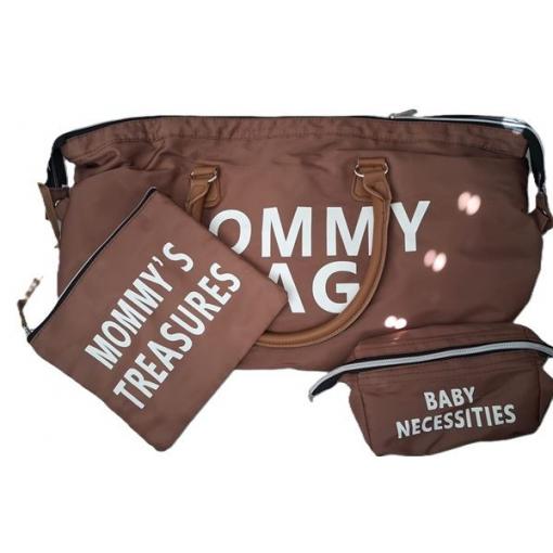 Cestovní taška Mommy Bag, hnědá, sada 3v1