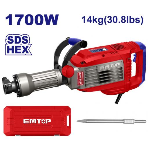 Bourací kladivo 1700W 50J SDS Hex