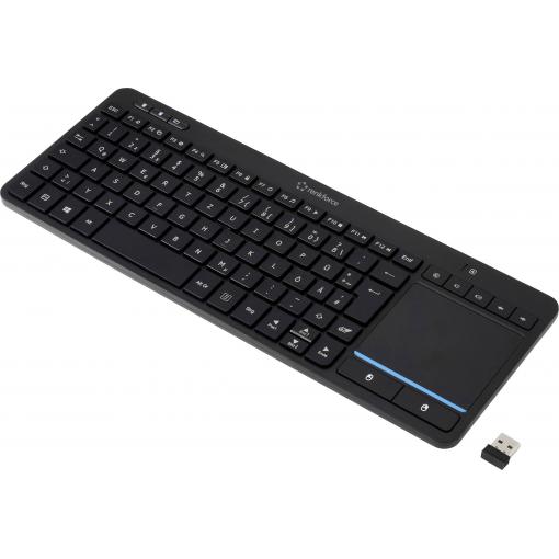 Renkforce RF-WLTKB-300 bezdrátový klávesnice německá, QWERTZ černá integrovaný touchpad