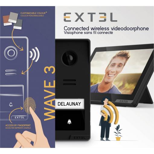 Extel Wi-Fi domovní video telefon modul pro domácí telefony, Monitor, antracitová, černá, 720337