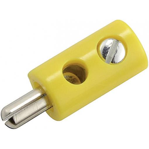 Kahlert Licht mini banánkový konektor zástrčka, rovná Ø pin: 2.6 mm žlutá 1 ks