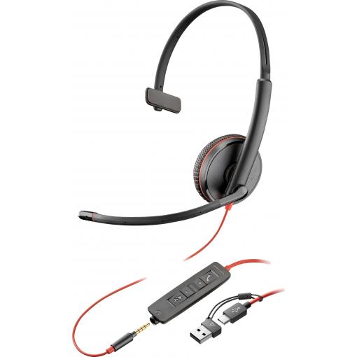 HP Blackwire C3215 sluchátka otevřená (On Ear) černá