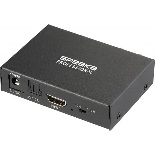 SpeaKa Professional SP-HDS-300 2 porty HDMI rozbočovač UHD, se zabudovaným převodníkem, s audio porty 3480 x 2160 Pixel černá
