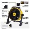 DEWALT DXF1652 podlahový ventilátor 116 W Yellow LED displej, s časovačem, vč čističky vzduchu