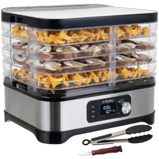 Sušička na houby a zeleninu Ruhhy, 400 W, 5 táců, nerezová ocel
