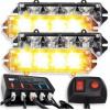 LED výstražné stroboskopy oranžové, sada 4 ks, 12 V DC