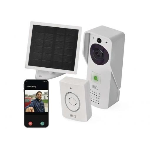 GoSmart domovní bezdrátový bateriový videozvonek EMOS IP-09D s WiFi a solárním panelemm