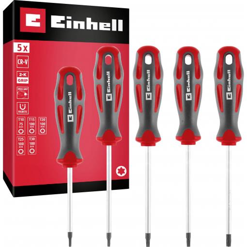 Einhell Univerzální, dílnu sada šroubováků Velikost šroubováku T 10, T 15, T 20, T 25, T 30 1 ks