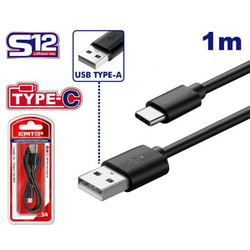 Nabíjecí kabel USB-A/USB-C 1m