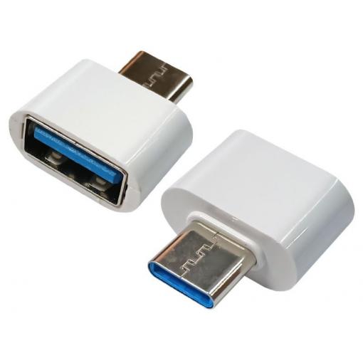 Redukce USB-A na USB-C, obousměrná, bílá