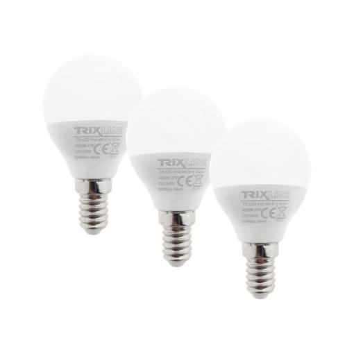 LED žárovka E14 P45 Trixline, 6 W, 230 V, denní bílá 4200 K, 3 ks