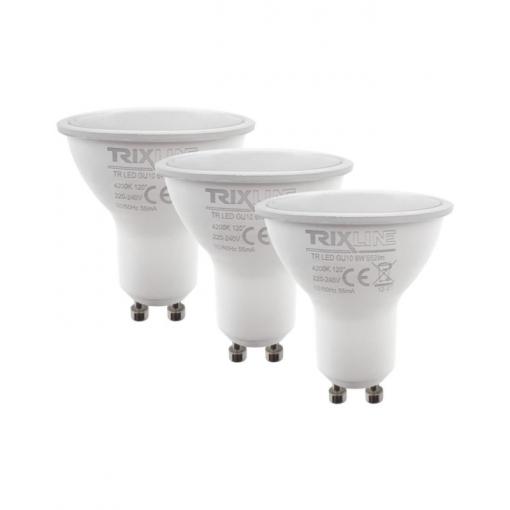 LED žárovka Trixline 6 W GU10, neutrální bílá, 3 ks