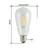 LED žárovka E27 Filament ST-64 Trixline, 4 W, 230 V, teplá bílá