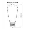 LED žárovka Trixline ST64 E27, 4 W, 230 V, teplá bílá, filament