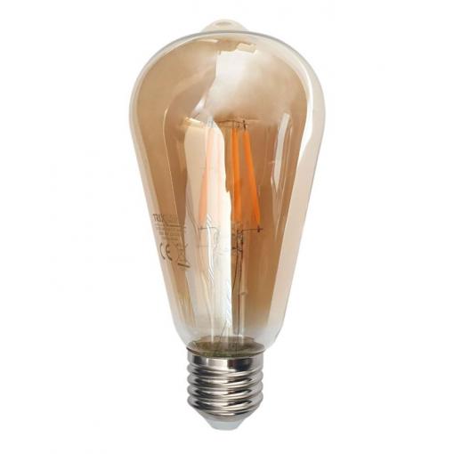 LED žárovka Trixline ST64 E27, 4 W, 230 V, teplá bílá, filament