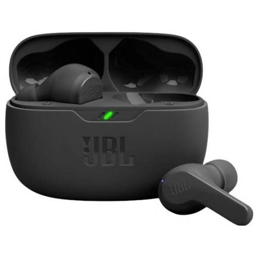 JBL Wave Beam špuntová sluchátka (In Ear) Bez kabelu, Bluetooth® stereo černá Redukce šumu mikrofonu Nabíjecí pouzdro, Indikátor nabití, odolná vůči vodě